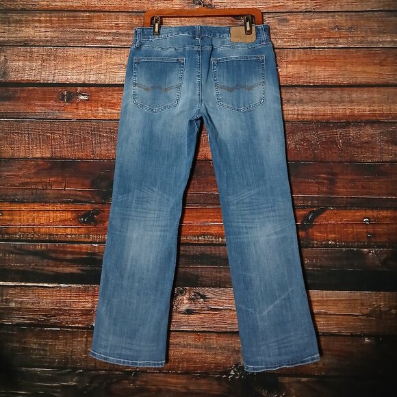 American Eagle Jeans Mens 33X30 Original Boot Cut Extreme Flex 4 Blue Denim - Picture 3 of 10